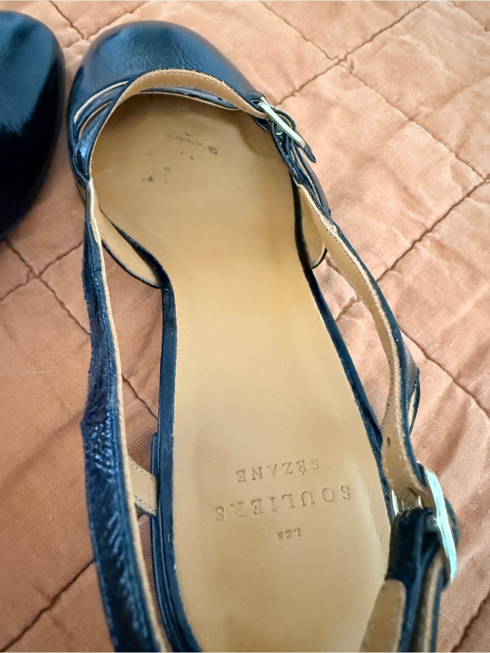 Sézane Paula Babies Black Patent Slingback Mary Jane Heels Size 8 / 39 - Picture 6 of 12